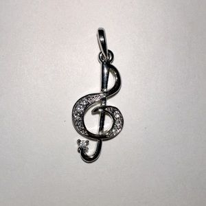 Treble clef music necklace charm